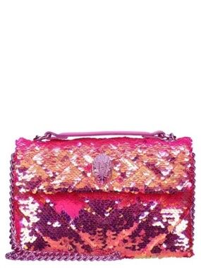 Kurt Geiger London Medium Kensington Sequins Crossbody Bag In Bright Pink
